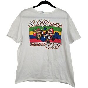 Nintendo MARIO KART L‎ T Shirt Mario & Bowser Racing Licensed Video Game Tee